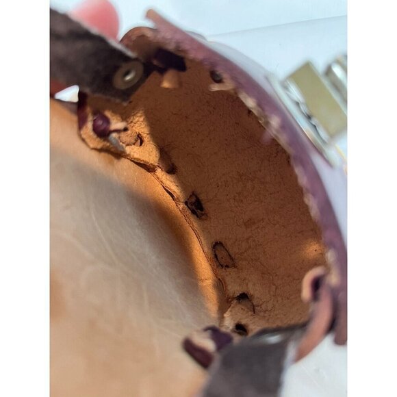 VTG Mini Tooled Leather Purse Mexico Crossbody Bag Stamped Painted - Picture 6 of 13